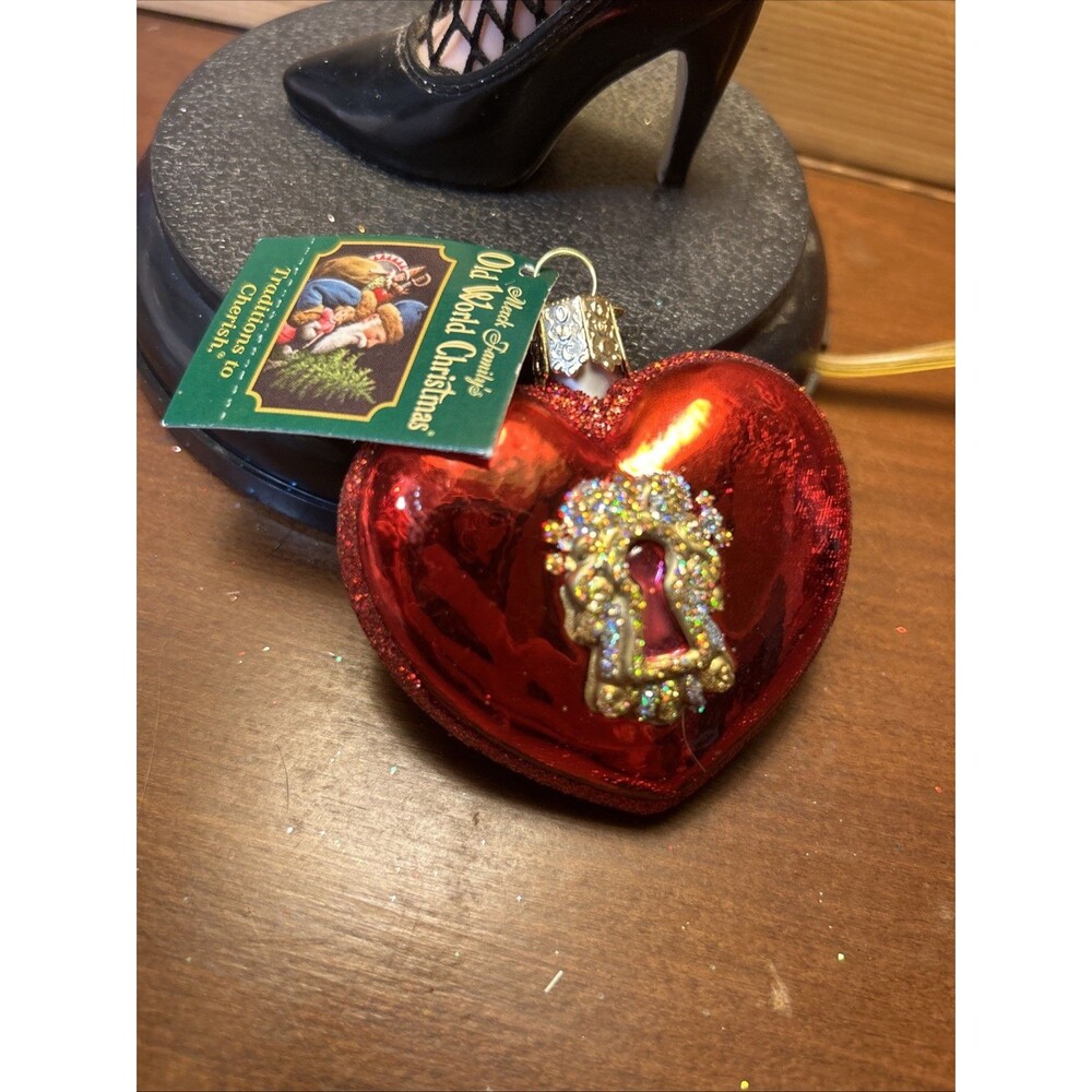 Old World Christmas Key to My Heart Glass Christmas Ornament NEW with TAG